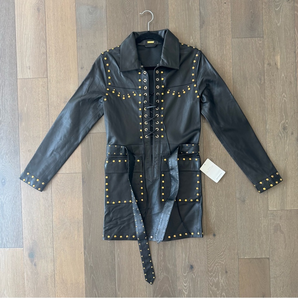 Dodo BAR OR - Studded Black Leather Dress